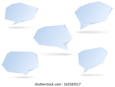 Light blue 3d speech bubbles with light shadow