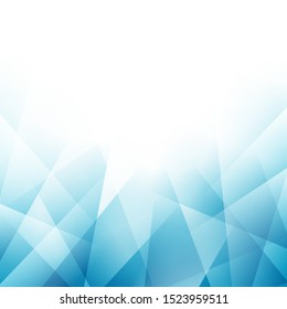 Light blue abstract background with geometric fractal shapes. Modern gradient blue vector illustration.