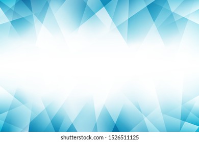 Light blue abstract background with geometric fractal shapes. Modern gradient blue vector illustration.