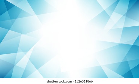 Light blue abstract background with geometric fractal shapes. Modern gradient blue vector illustration.