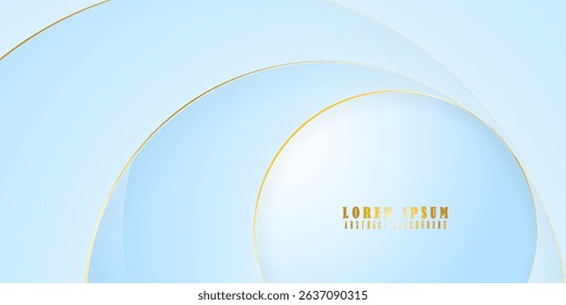 Light Blue Abstract Background with Golden Curves