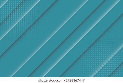 Fundo abstrato azul claro com padrões geométricos 3D modernos e pontos de meio-tom. Conceito de linhas horizontais com efeito de sombra realista. Ilustração vetorial EPS. 2