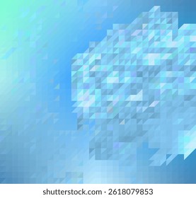 Light blue abstract background with a mosaic of triangles suggesting a sky with a cloud