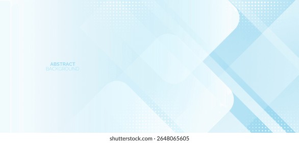Light Blue Abstract Background with Overlapping rounded square Shapes. Modern white square lines pattern. Futuristic technology concept.