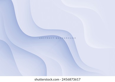 fondo abstracto azul claro con ondas de sombra 3D realistas, Vector eps10