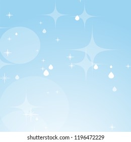 Light blue abstract background with stars and bokeh. Beautiful sky. Simple flat vector illustration