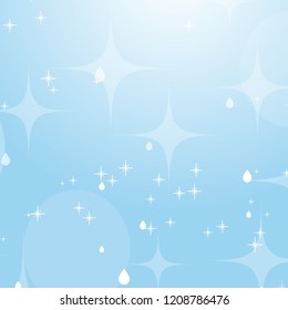 Light blue abstract background with stars and bokeh. Beautiful sky. Simple flat vector illustration