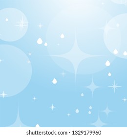 Light blue abstract background with stars and bokeh. Beautiful sky. Simple flat vector illustration