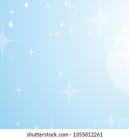 Light blue abstract background with stars and bokeh. Beautiful sky. Simple flat vector illustration