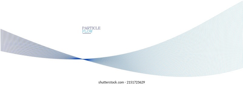 Light blue abstract background, vector wave of flowing particles, curvy lines of dots in motion, technology and science theme, airy and ease futuristic illustration.