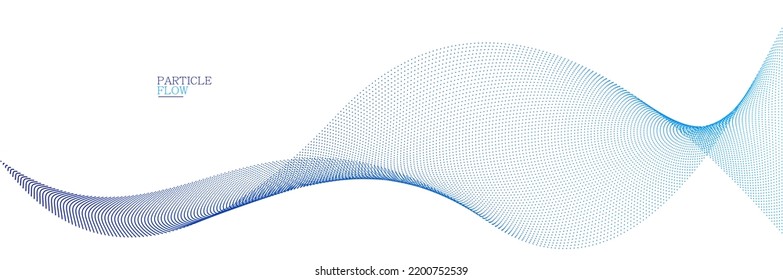 Light blue abstract background, vector wave of flowing particles, curvy lines of dots in motion, technology and science theme, airy and ease futuristic illustration.