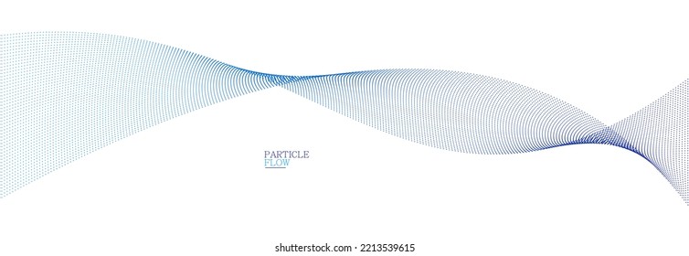 Light blue abstract background, vector wave of flowing particles, curvy lines of dots in motion, technology and science theme, airy and ease futuristic illustration.