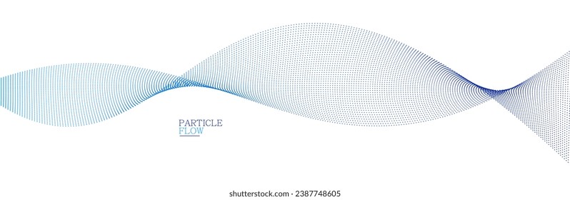 Light blue abstract background, vector wave of flowing particles, curvy lines of dots in motion, technology and science theme, airy and ease futuristic illustration.