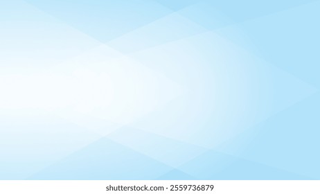 Light blue abstract background vector. Abstract white and blue banner background with gradient color, triangle geometric shapes, and copy space.