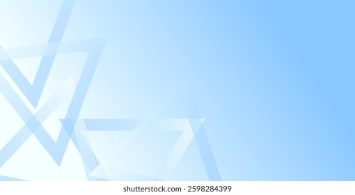 Light blue abstract background vector illustration with triangle geometric shapes and copy space. Ideal for banners, flyers, templates, presentations, and modern digital designs.