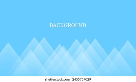 Light blue abstract background with white triangular pattern, pyramid or mountain peak shape, modern geometric banner