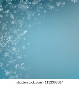 Light blue abstract Christmas background with white snowflakes. EPS 10