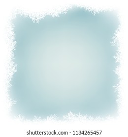 Light blue abstract Christmas background with white snowflakes. EPS 10