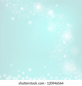 Light blue abstract Christmas background with white snowflakes vector