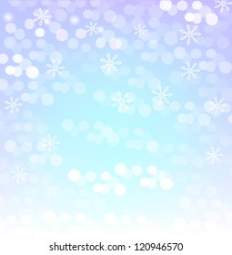 Light blue abstract Christmas background with white snowflakes vector