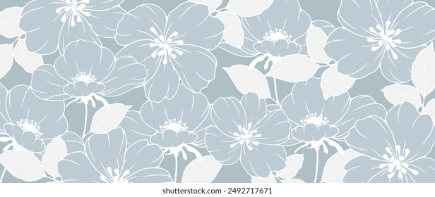 Fondo floral abstracto azul claro. Ilustración vectorial