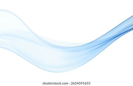 Light blue abstract flowing wave on white background