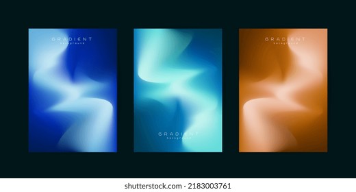 Ola de fluidos del Resumen Azul LIGERO. Conjunto de curva de flujo azul de gradiente moderno. Diseño de fondo azul moderno para página de aterrizaje, vector e ilustración