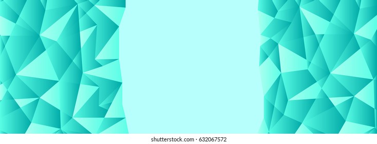 Light blue abstract geometric banner with a place for text. Banner template with abstract polygonal shapes and copy space. Vector