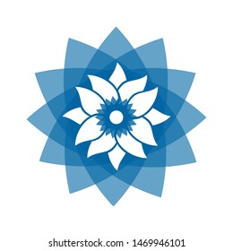 Light blue abstract geometric flower logo template. Business abstract icon isolated on white. Use for logo, sign, symbol, web, label, icon. Vector illustration