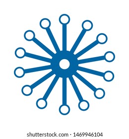 Light blue abstract geometric flower logo template. Business abstract icon isolated on white. Use for logo, sign, symbol, web, label, icon. Vector illustration