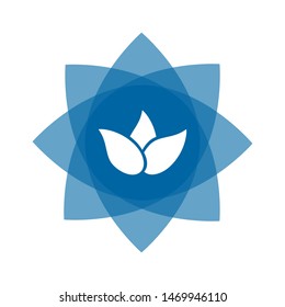 Light blue abstract geometric flower logo template. Business abstract icon isolated on white. Use for logo, sign, symbol, web, label, icon. Vector illustration