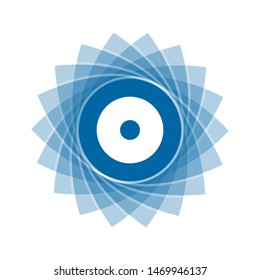 Light blue abstract geometric flower logo template. Business abstract icon isolated on white. Use for logo, sign, symbol, web, label, icon. Vector illustration