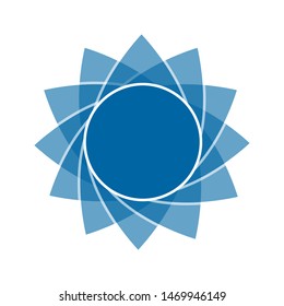 Light blue abstract geometric flower logo template. Business abstract icon isolated on white. Use for logo, sign, symbol, web, label, icon. Vector illustration