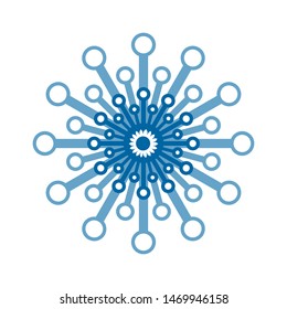 Light blue abstract geometric flower logo template. Business abstract icon isolated on white. Use for logo, sign, symbol, web, label, icon. Vector illustration