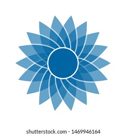 Light blue abstract geometric flower logo template. Business abstract icon isolated on white. Use for logo, sign, symbol, web, label, icon. Vector illustration