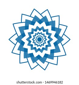 Light blue abstract geometric flower logo template. Business abstract icon isolated on white. Use for logo, sign, symbol, web, label, icon. Vector illustration