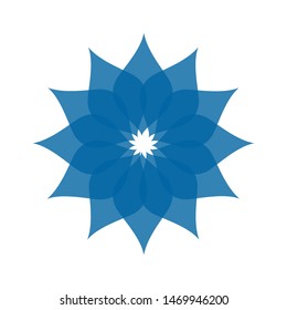Light blue abstract geometric flower logo template. Business abstract icon isolated on white. Use for logo, sign, symbol, web, label, icon. Vector illustration