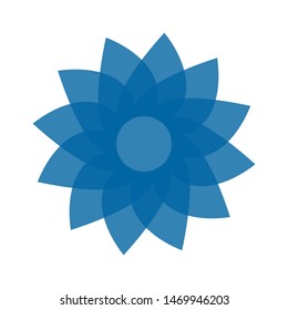 Light blue abstract geometric flower logo template. Business abstract icon isolated on white. Use for logo, sign, symbol, web, label, icon. Vector illustration
