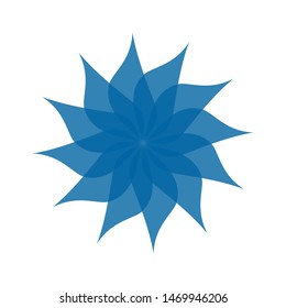 Light blue abstract geometric flower logo template. Business abstract icon isolated on white. Use for logo, sign, symbol, web, label, icon. Vector illustration