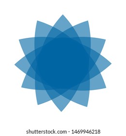 Light blue abstract geometric flower logo template. Business abstract icon isolated on white. Use for logo, sign, symbol, web, label, icon. Vector illustration