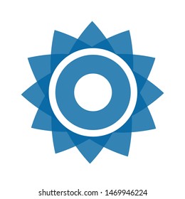 Light blue abstract geometric flower logo template. Business abstract icon isolated on white. Use for logo, sign, symbol, web, label, icon. Vector illustration