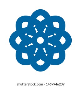 Light blue abstract geometric flower logo template. Business abstract icon isolated on white. Use for logo, sign, symbol, web, label, icon. Vector illustration