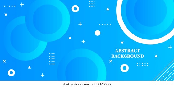 Light blue abstract gradient background with geometric glowing rounded shapes and abstract lines vector illustration eps10. Perfect for modern projects basktop wallpaper poster banner science.