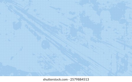 Light Blue Abstract Grunge Texture with Halftone Dot Overlay and Distressed Brushstrokes Creates a Modern Minimalist Background