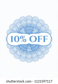 Light blue abstract linear rosette with text 10% Off inside