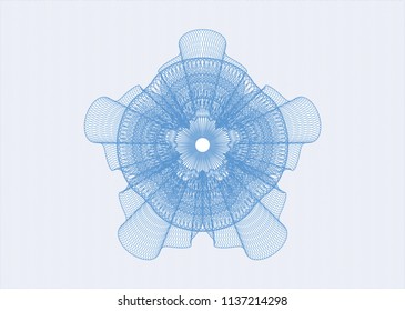 Light blue abstract linear rosette
