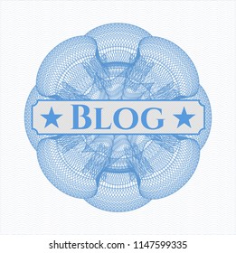 Light blue abstract linear rosette with text Blog inside