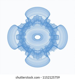 Light blue abstract linear rosette