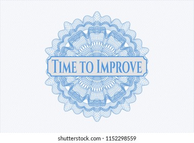 Light blue abstract linear rosette with text Time to Improve inside