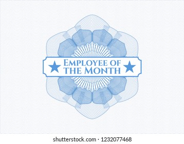 Light blue abstract linear rosette with text Employee of the Month inside